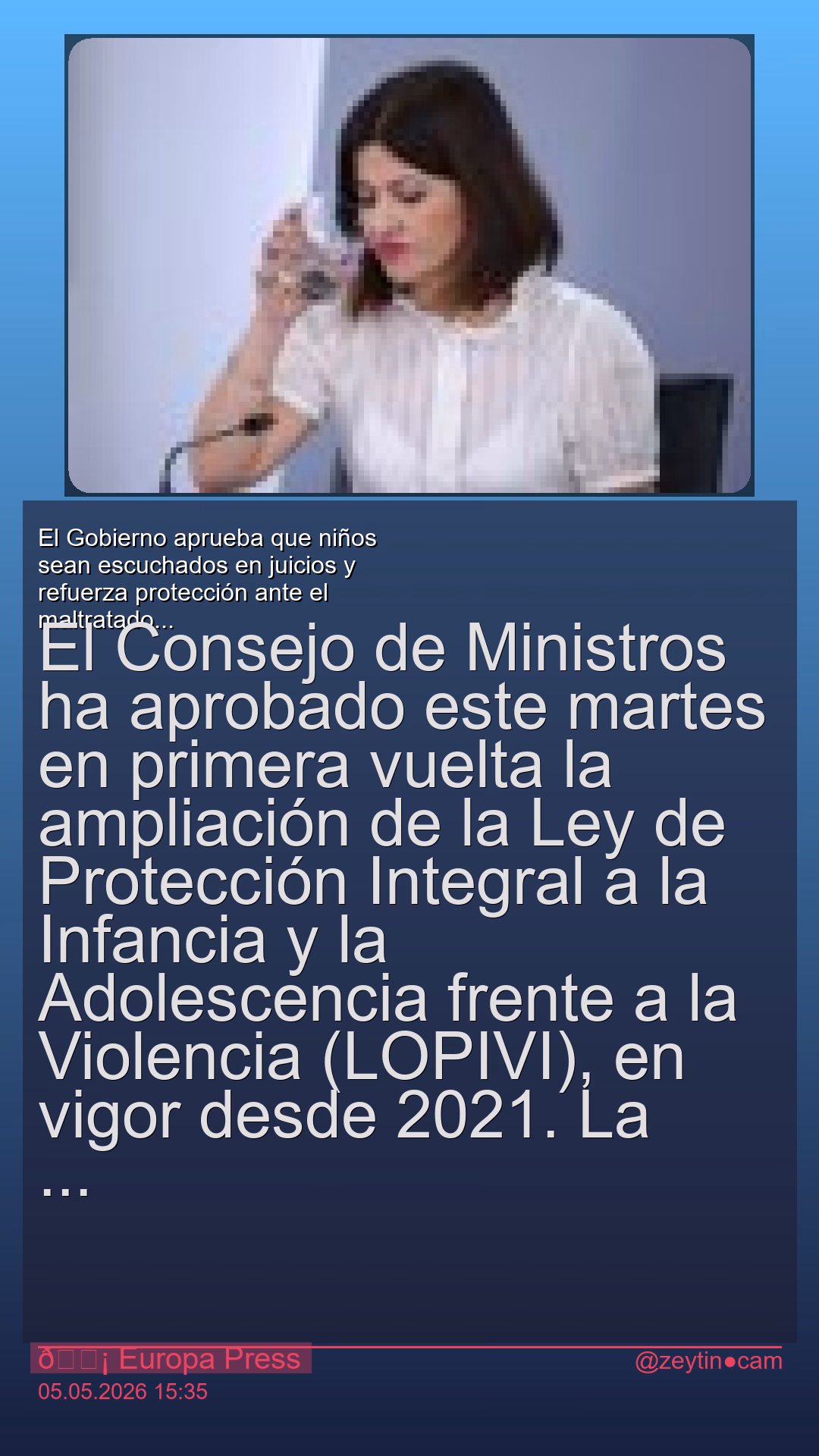 El Gobierno aprueba que niños sean escuchados en juicios y refuerza protección ante el maltratador: “Os pedimos perdón”