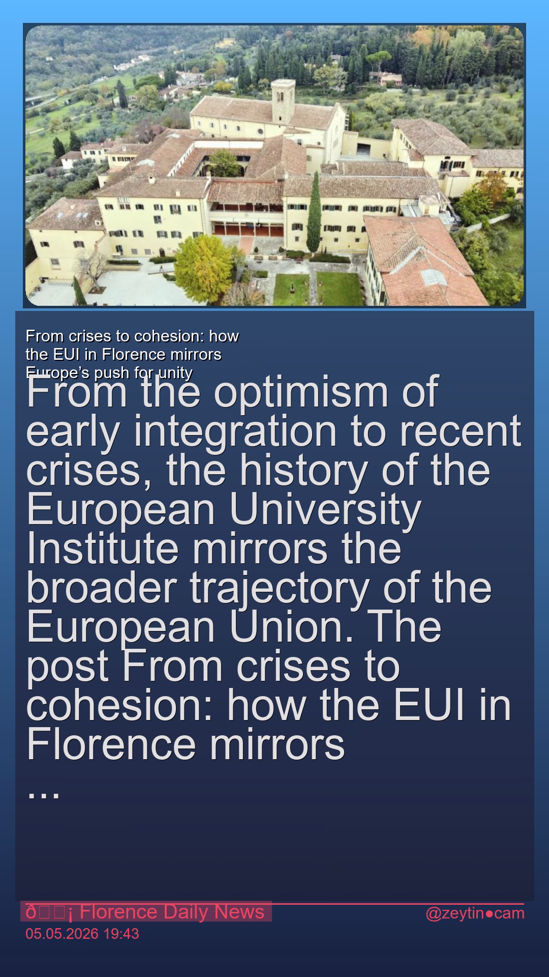 From crises to cohesion: how the EUI in Florence mirrors Europe’s push for unity