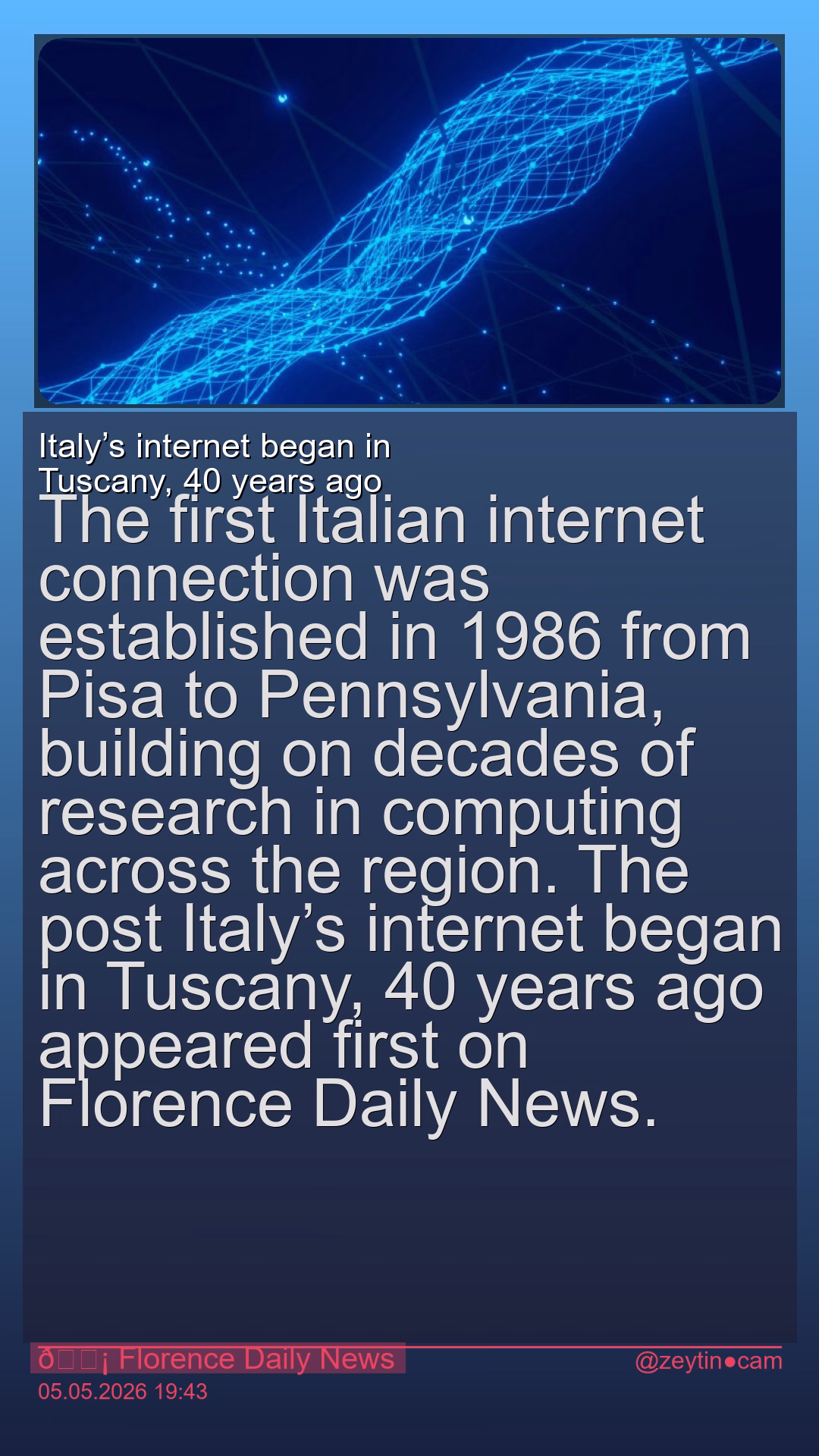 Italy’s internet began in Tuscany, 40 years ago