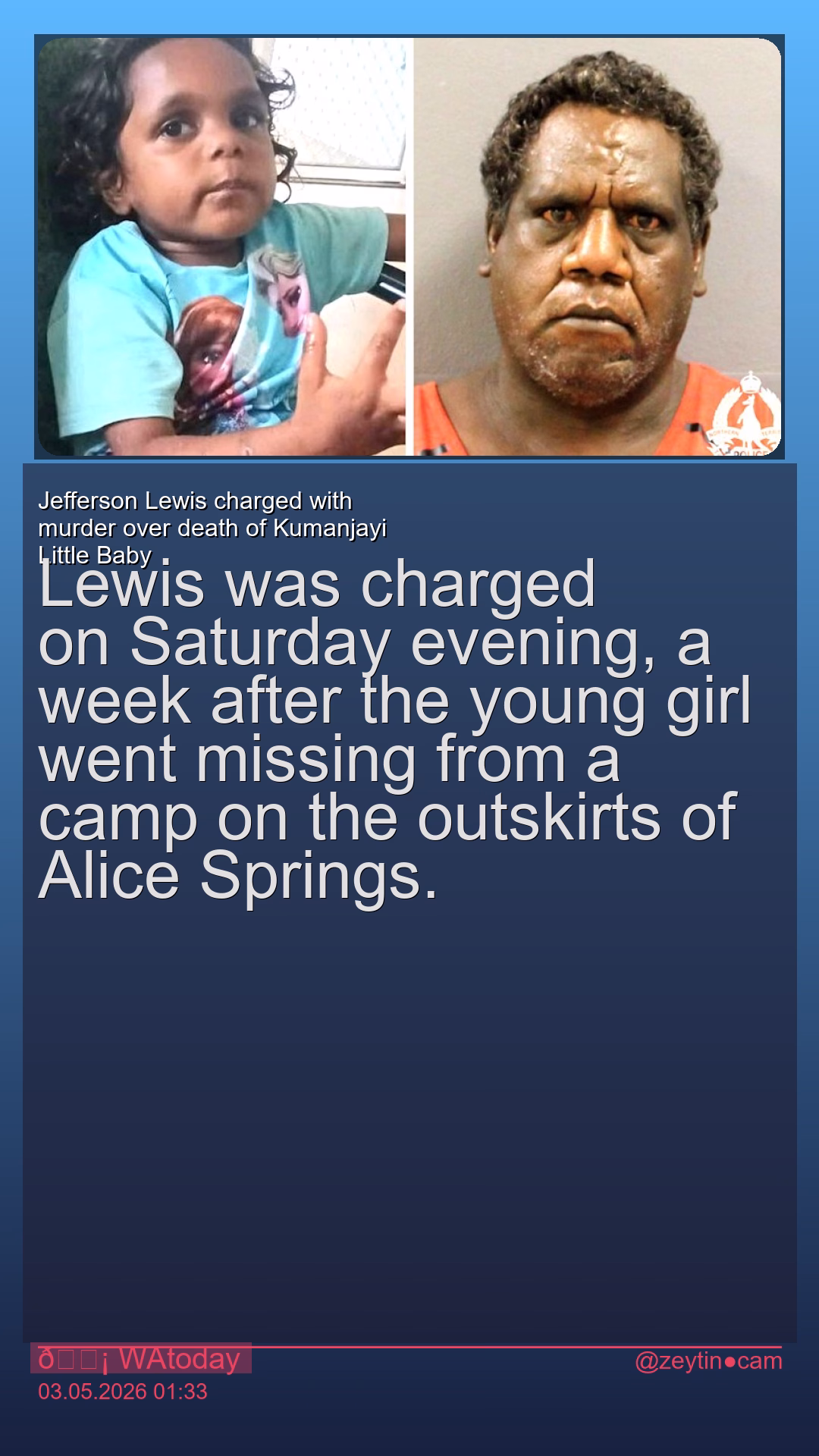 Jefferson Lewis charged with murder over death of Kumanjayi Little Baby