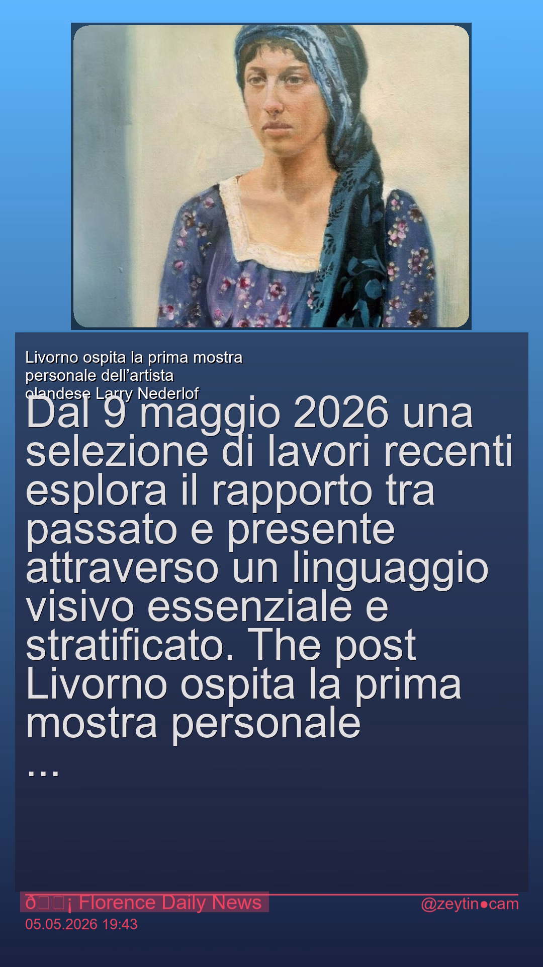 Livorno ospita la prima mostra personale dell’artista olandese Larry Nederlof