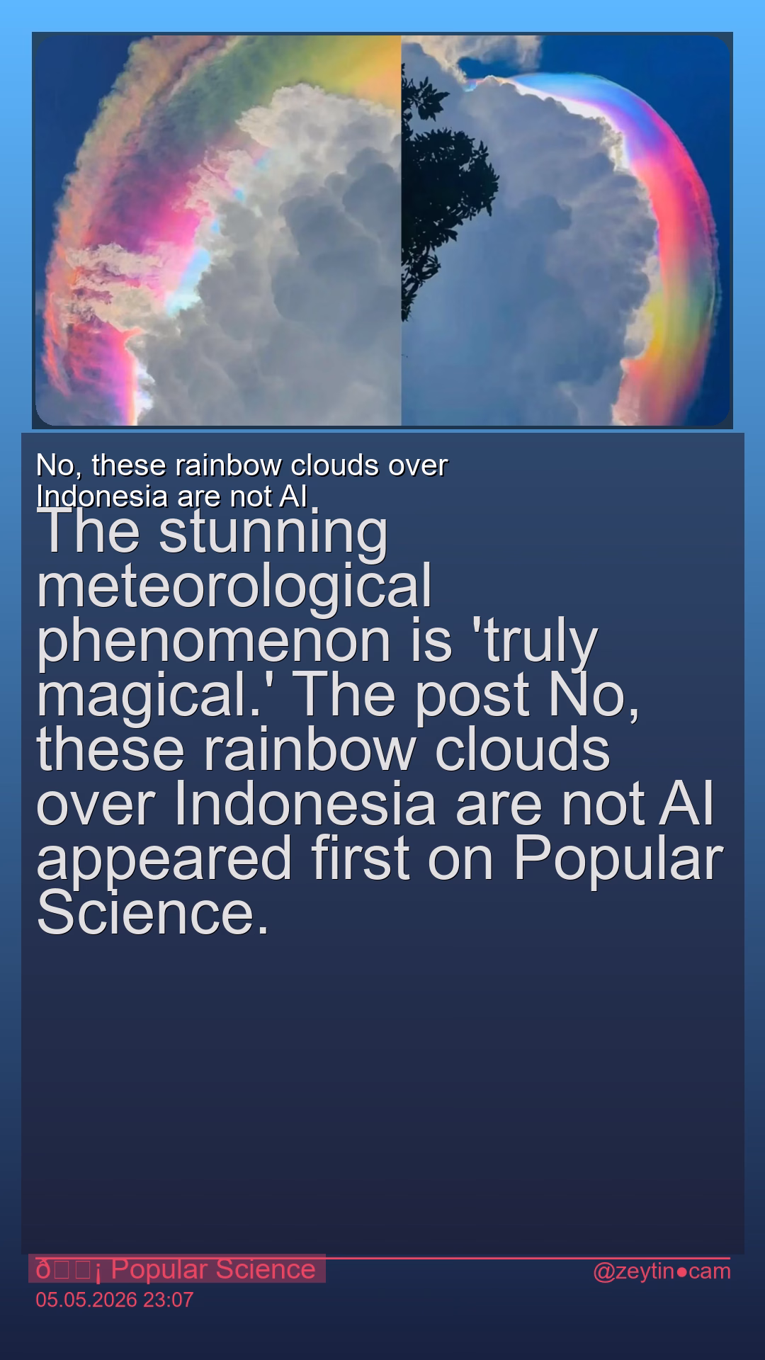 No, these rainbow clouds over Indonesia are not AI