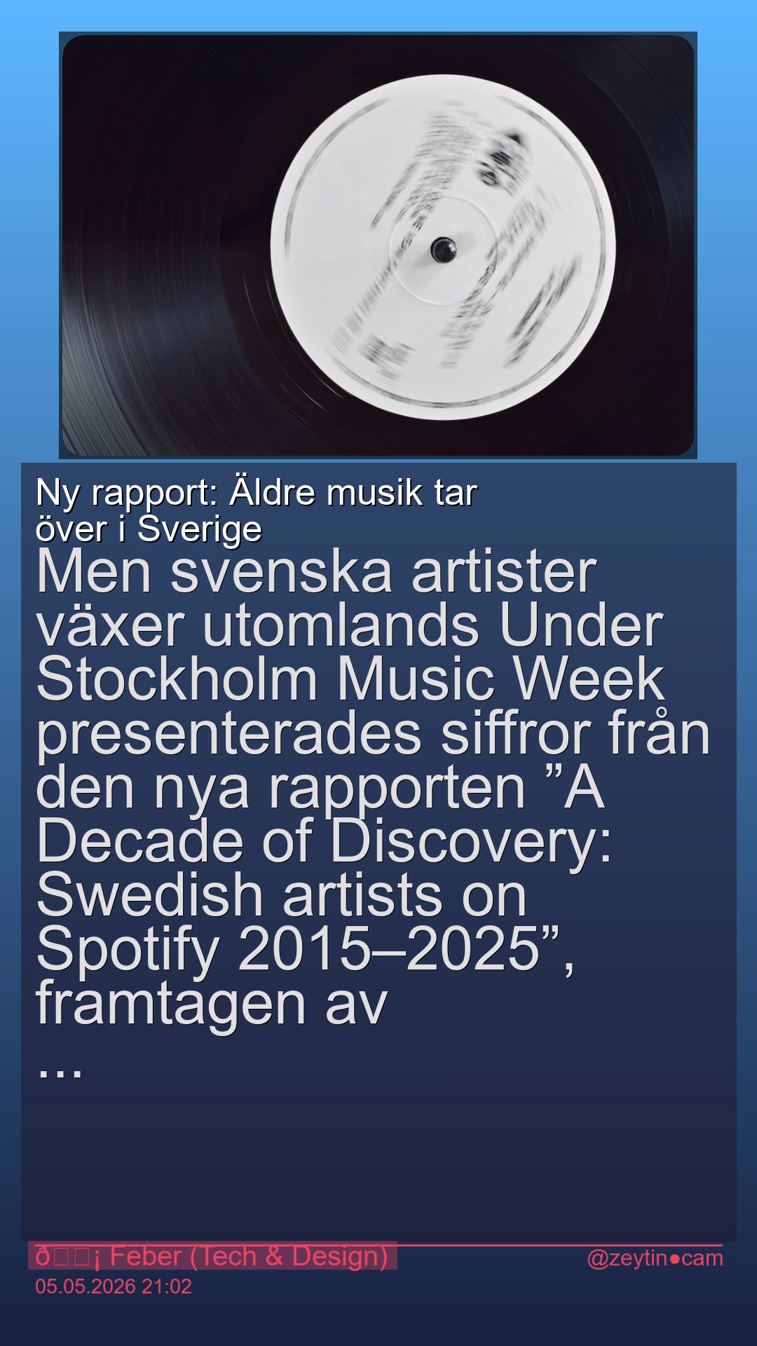 Ny rapport: Äldre musik tar över i Sverige