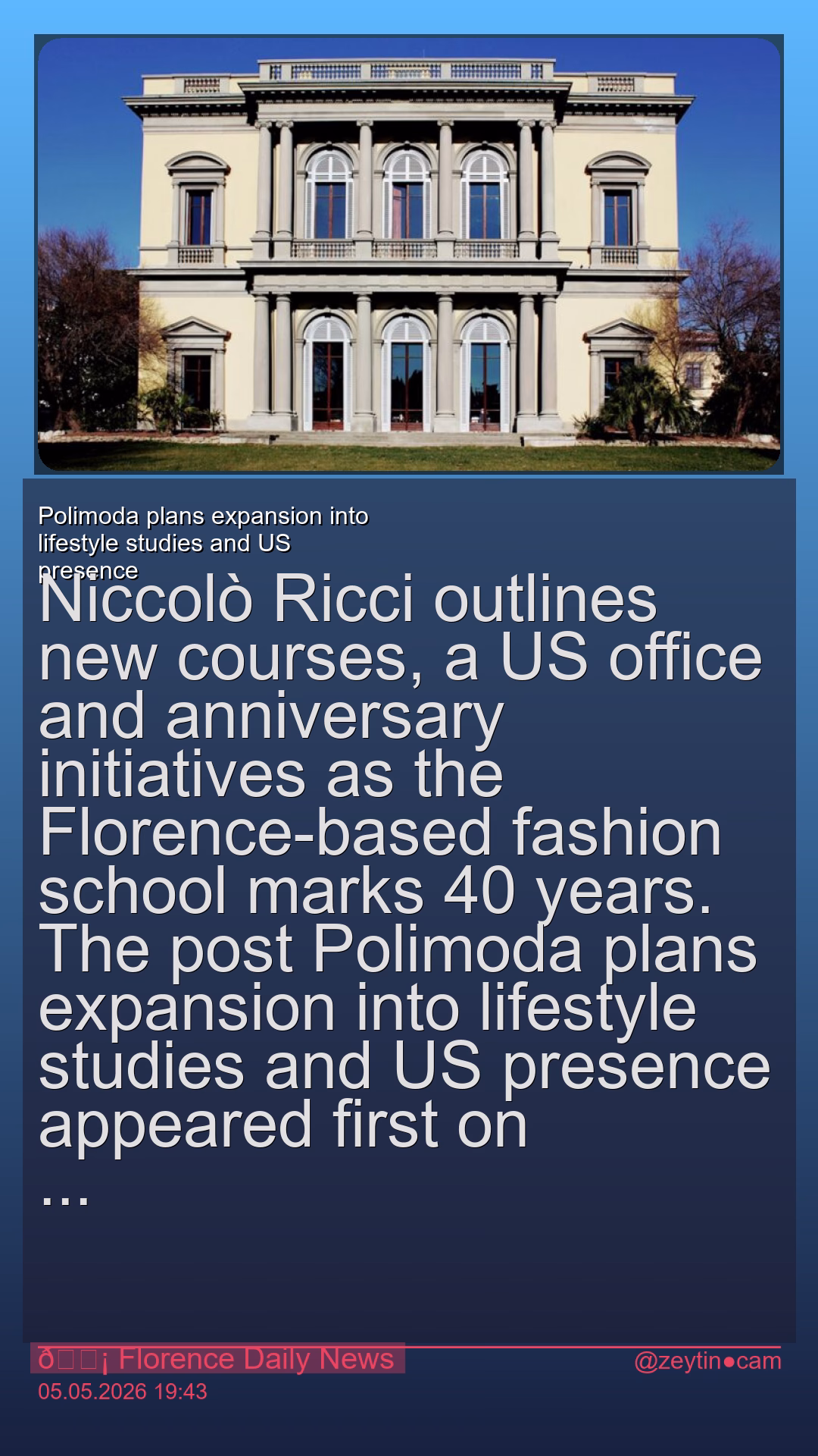 Polimoda plans expansion into lifestyle studies and US presence