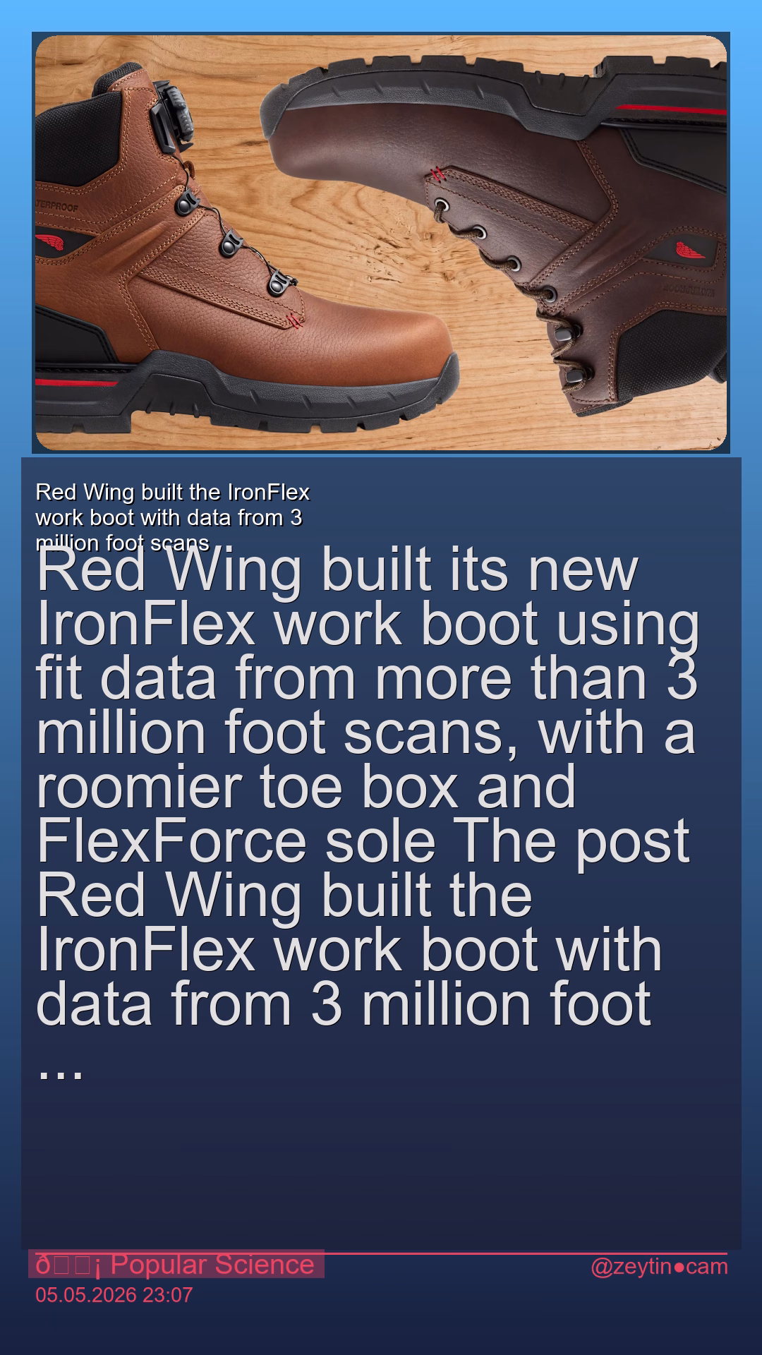 Red Wing built the IronFlex work boot with data from 3 million foot scans