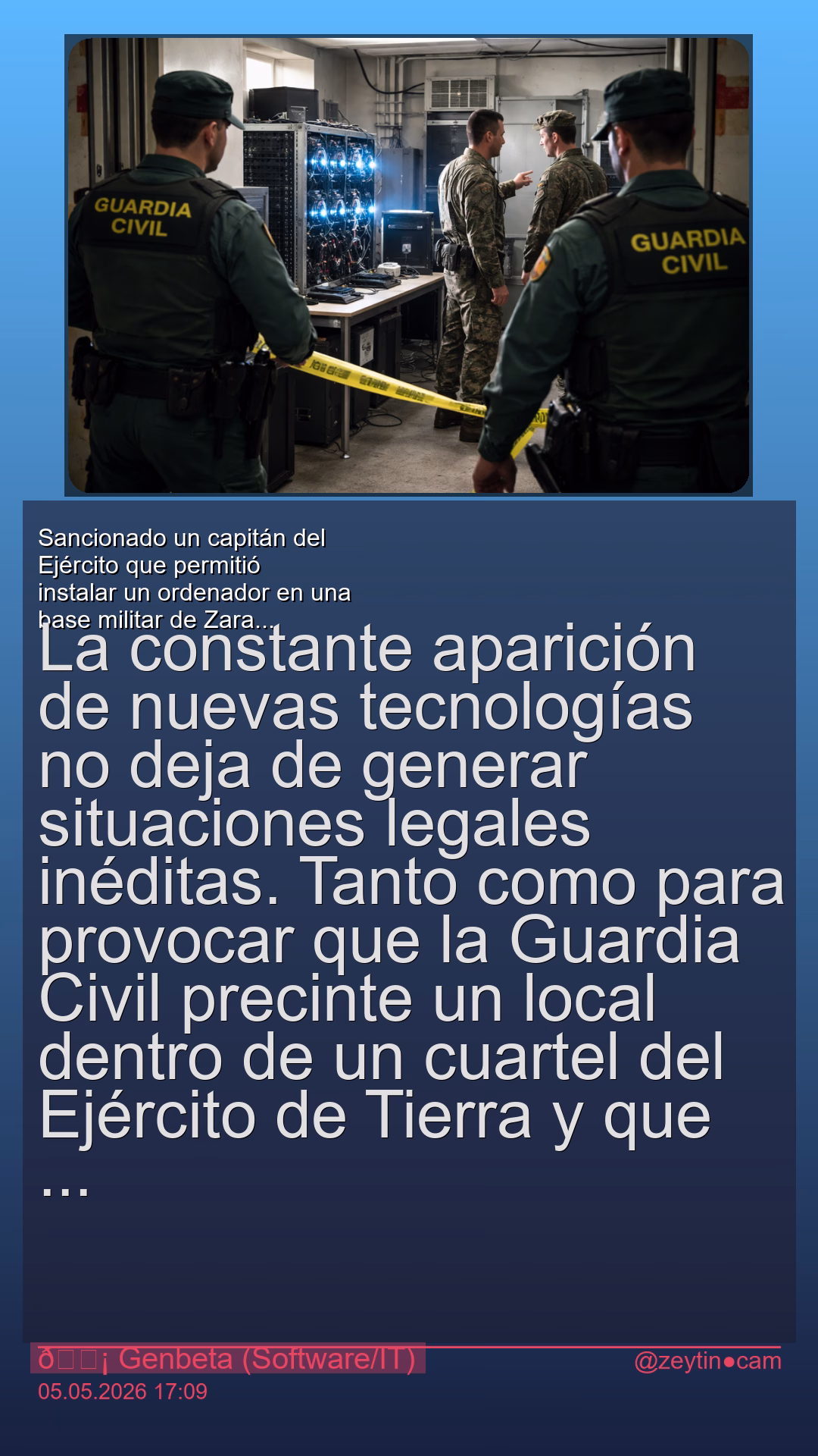 Sancionado un capitán del Ejército que permitió instalar un ordenador en una base militar de Zaragoza para minar criptomonedas