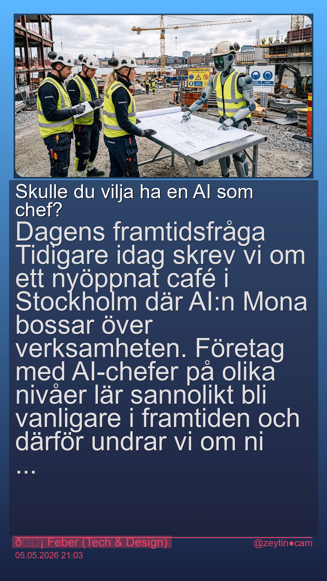 Skulle du vilja ha en AI som chef?