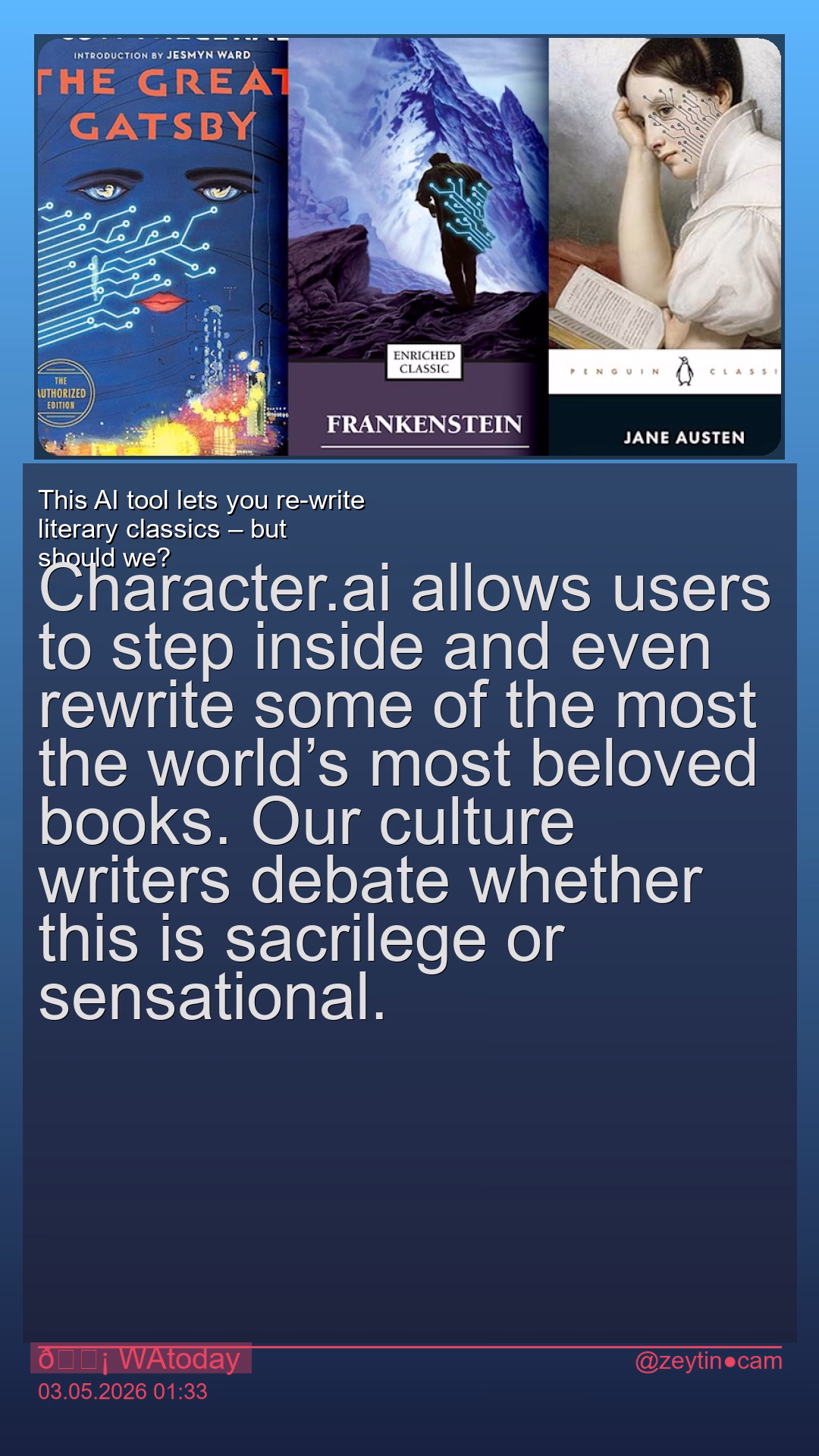 This AI tool lets you re-write literary classics – but should we?